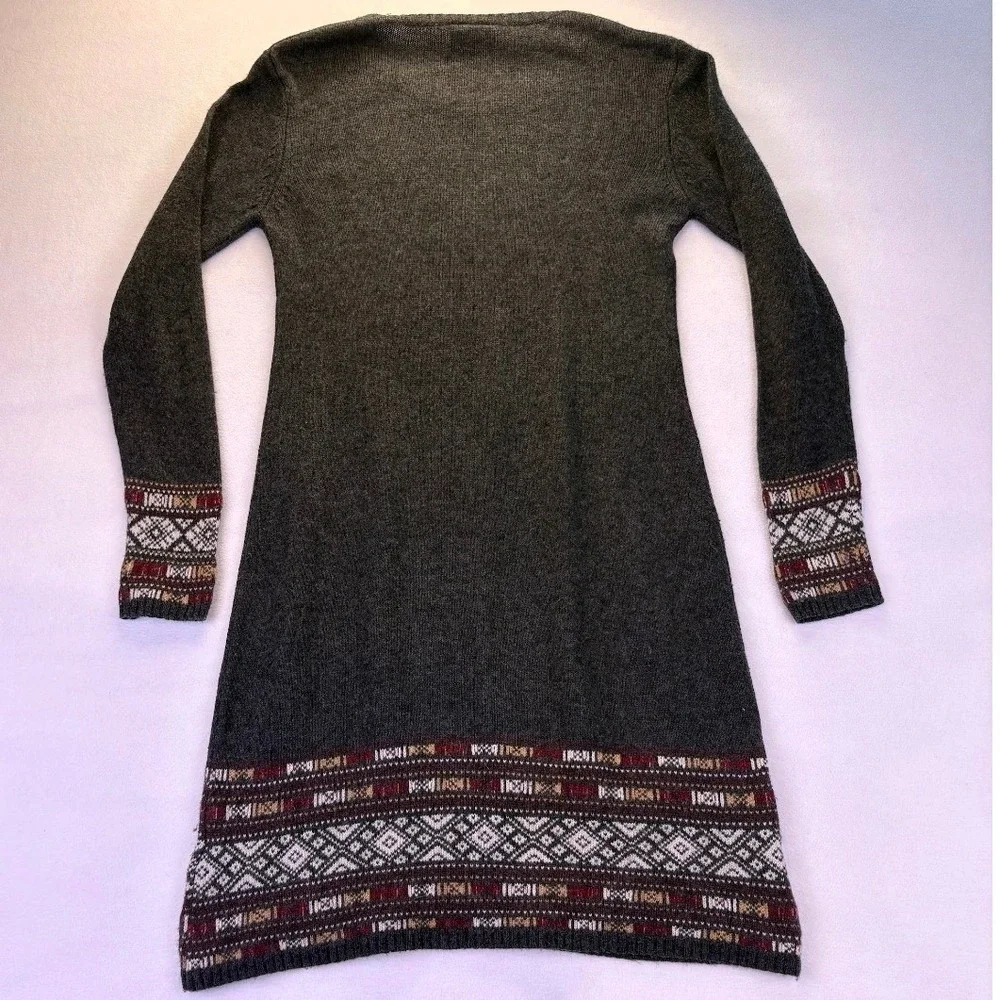 Sherpa Adventure Bharati Womens Fair Isle Knit Sweater Dress M Merino Wool Blend